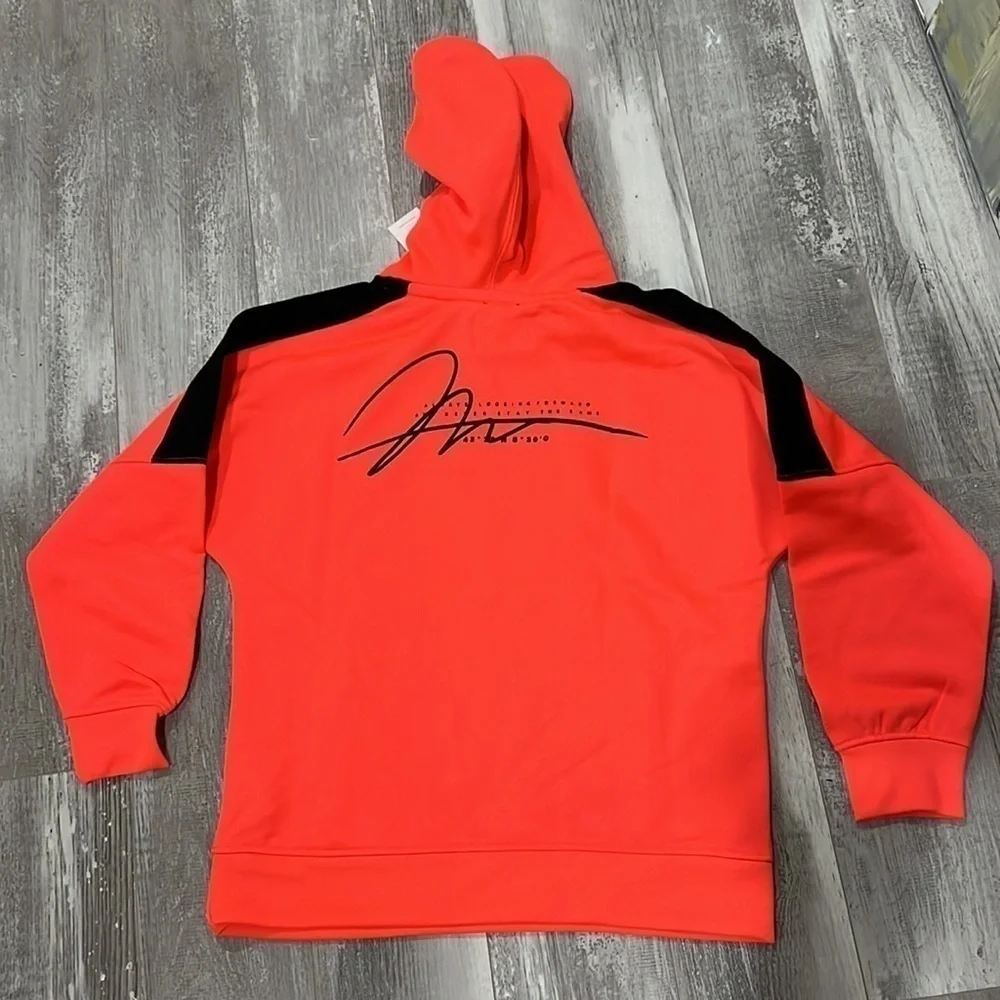 Zara Embossed Neon Orange Athletic Sweatshirt